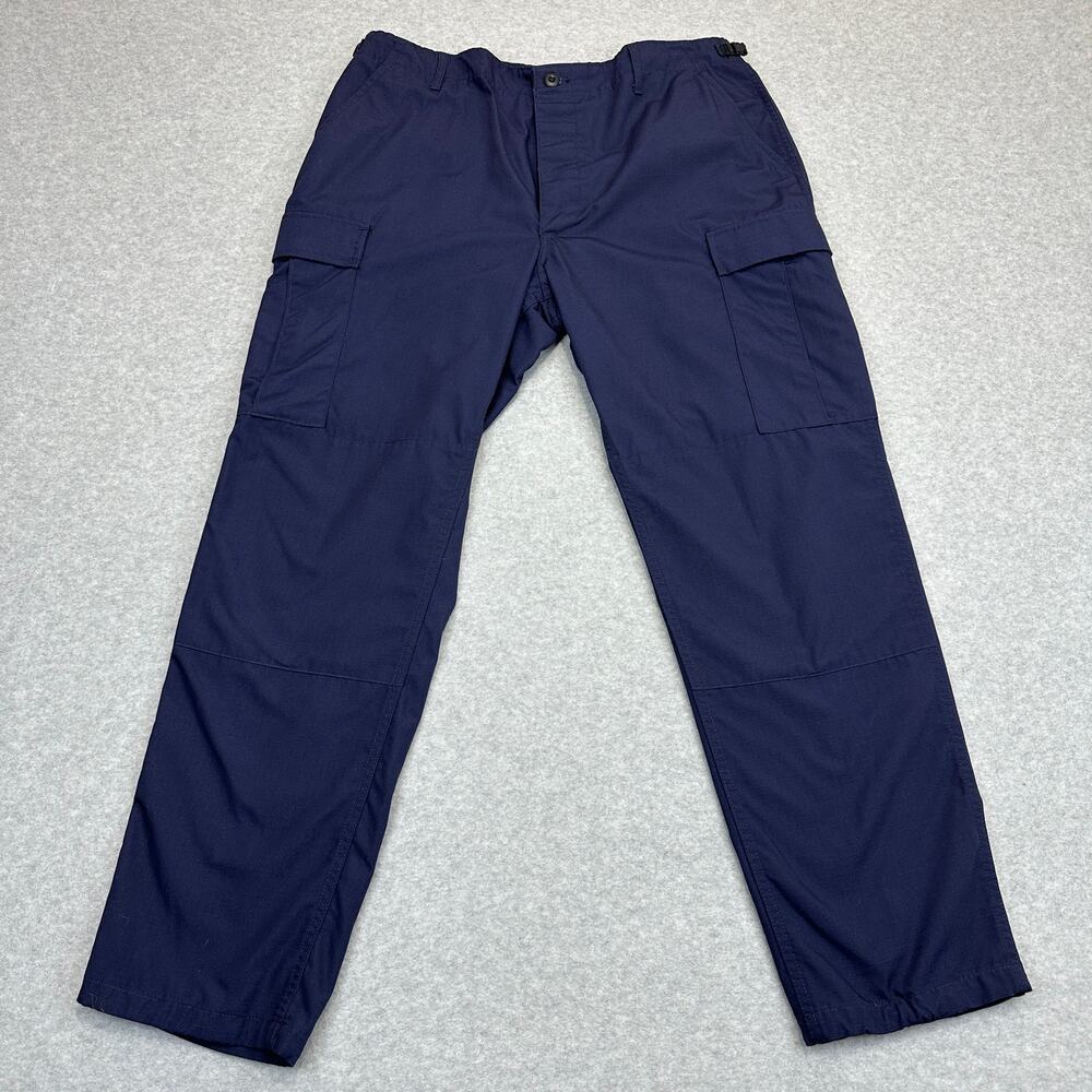 Propper Uniform BDU Trouser Men L Navy Cargo Adjustable Hem and Waist Button Fly